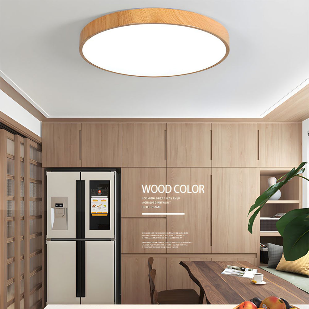 Lian – LED-Deckenleuchte in Holzoptik