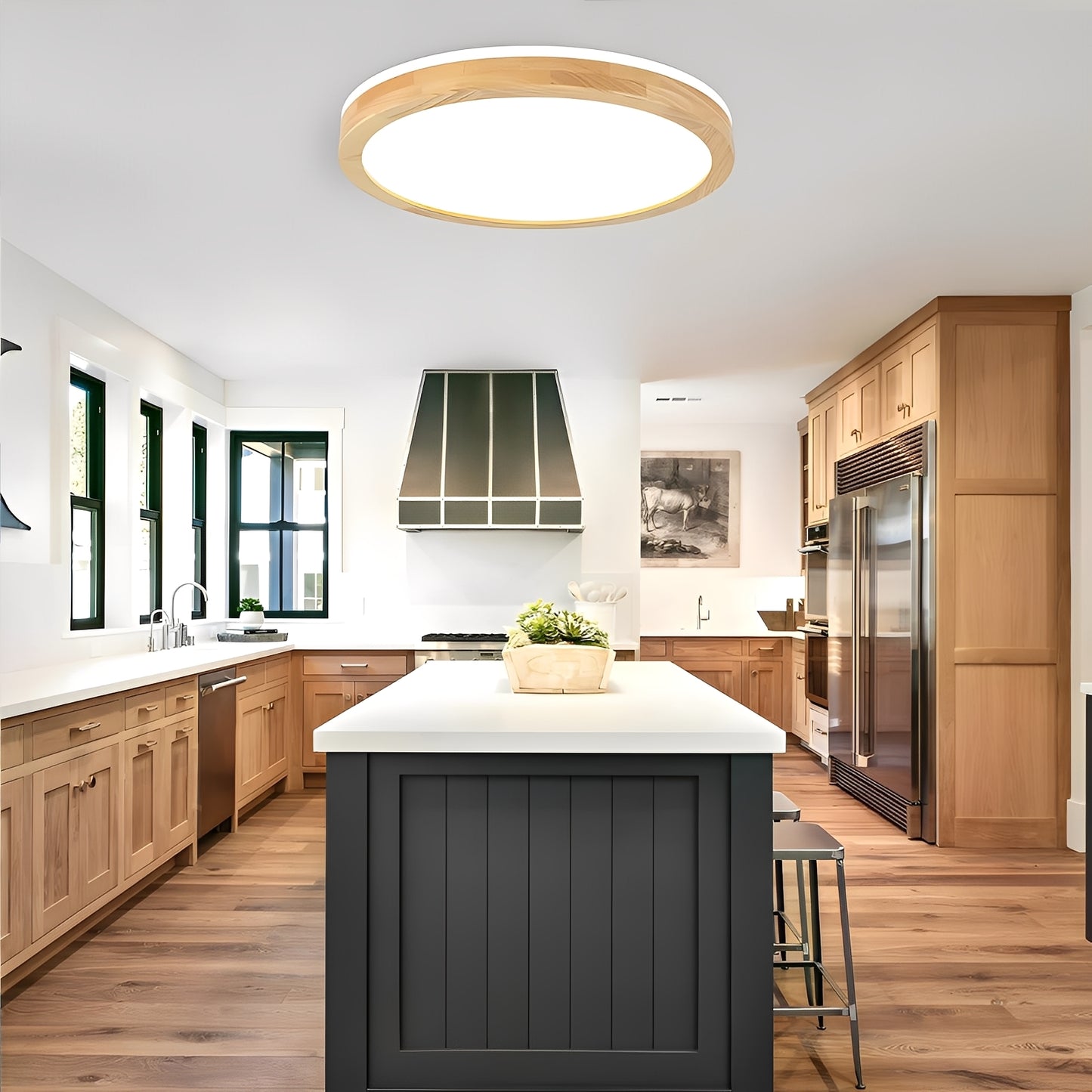 Paulo – Holz-LED-Deckenleuchte