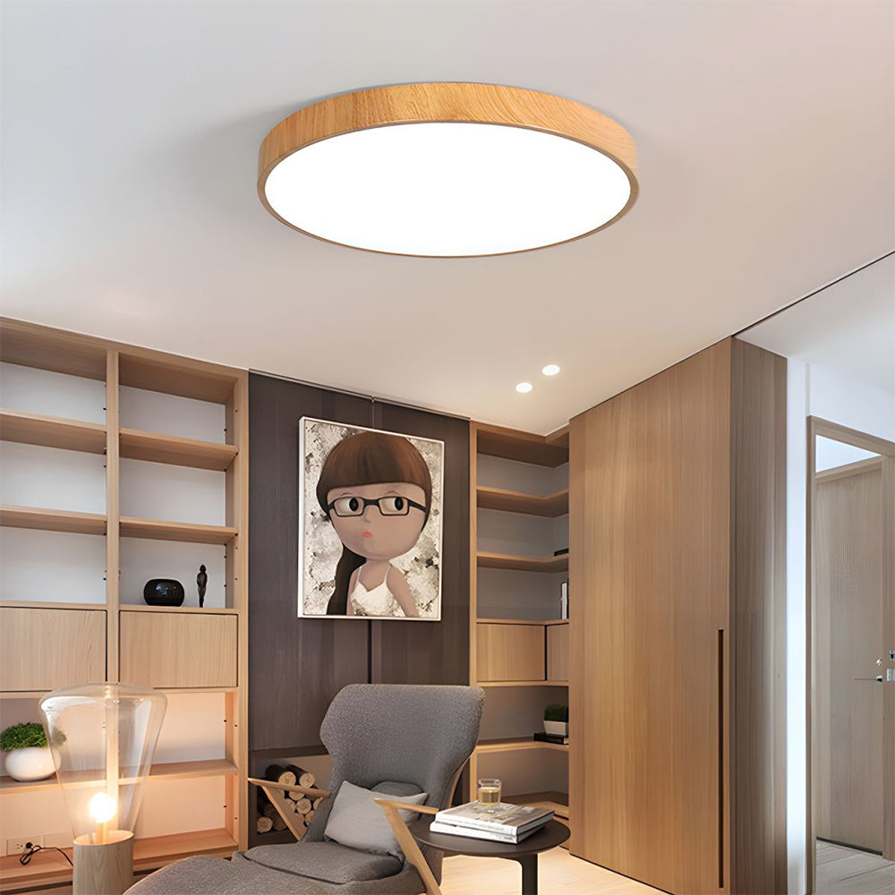 Lian – LED-Deckenleuchte in Holzoptik