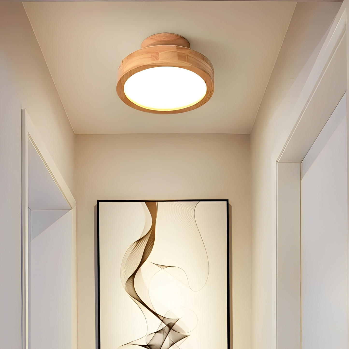 Airi – Runde Deckenlampe aus Holz