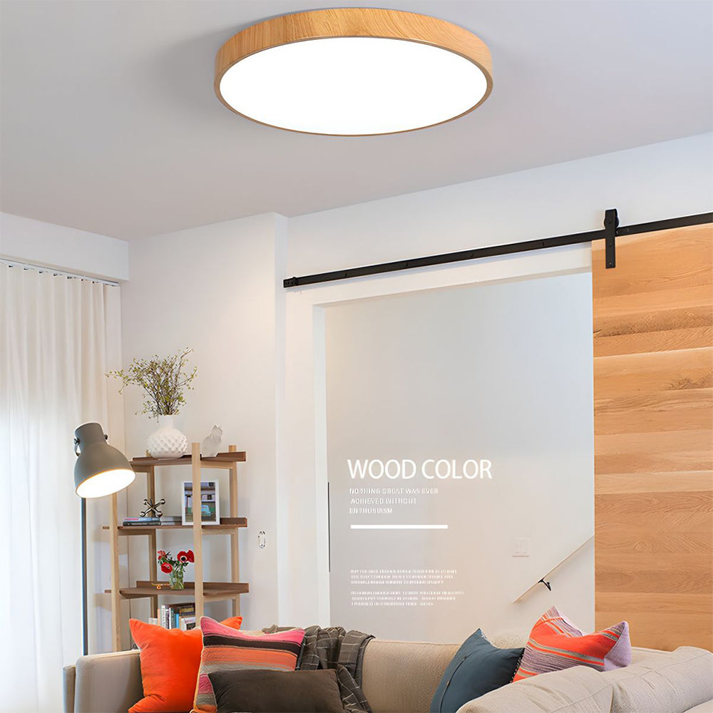 Lian – LED-Deckenleuchte in Holzoptik