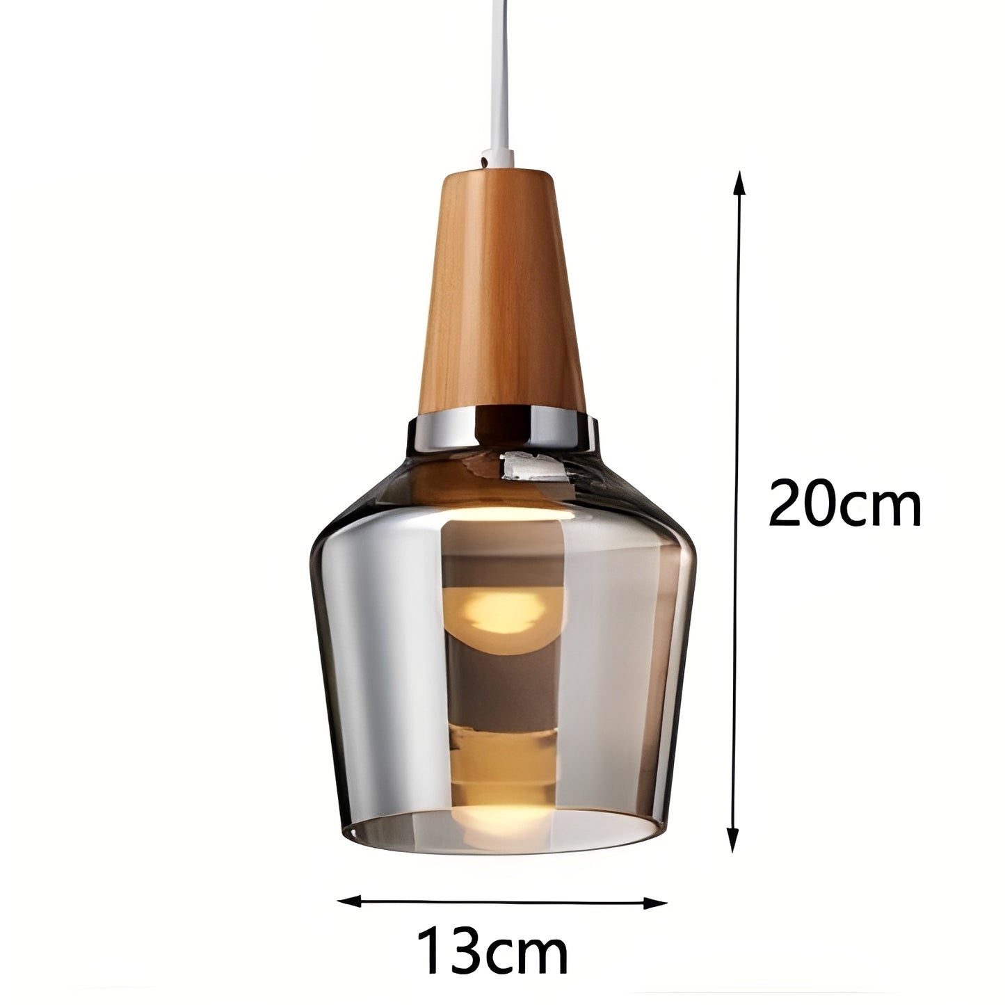 Nozomi – Antike Holz-Glas Pendelleuchte