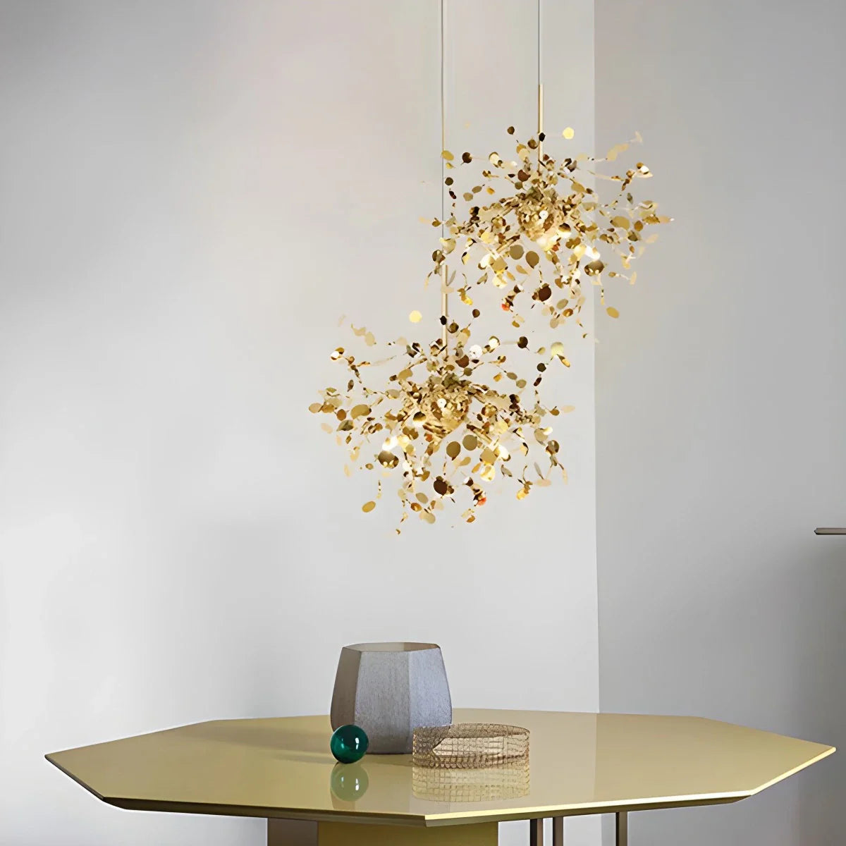 Ayato – Blatt Design Edelstahl-Hängeleuchte