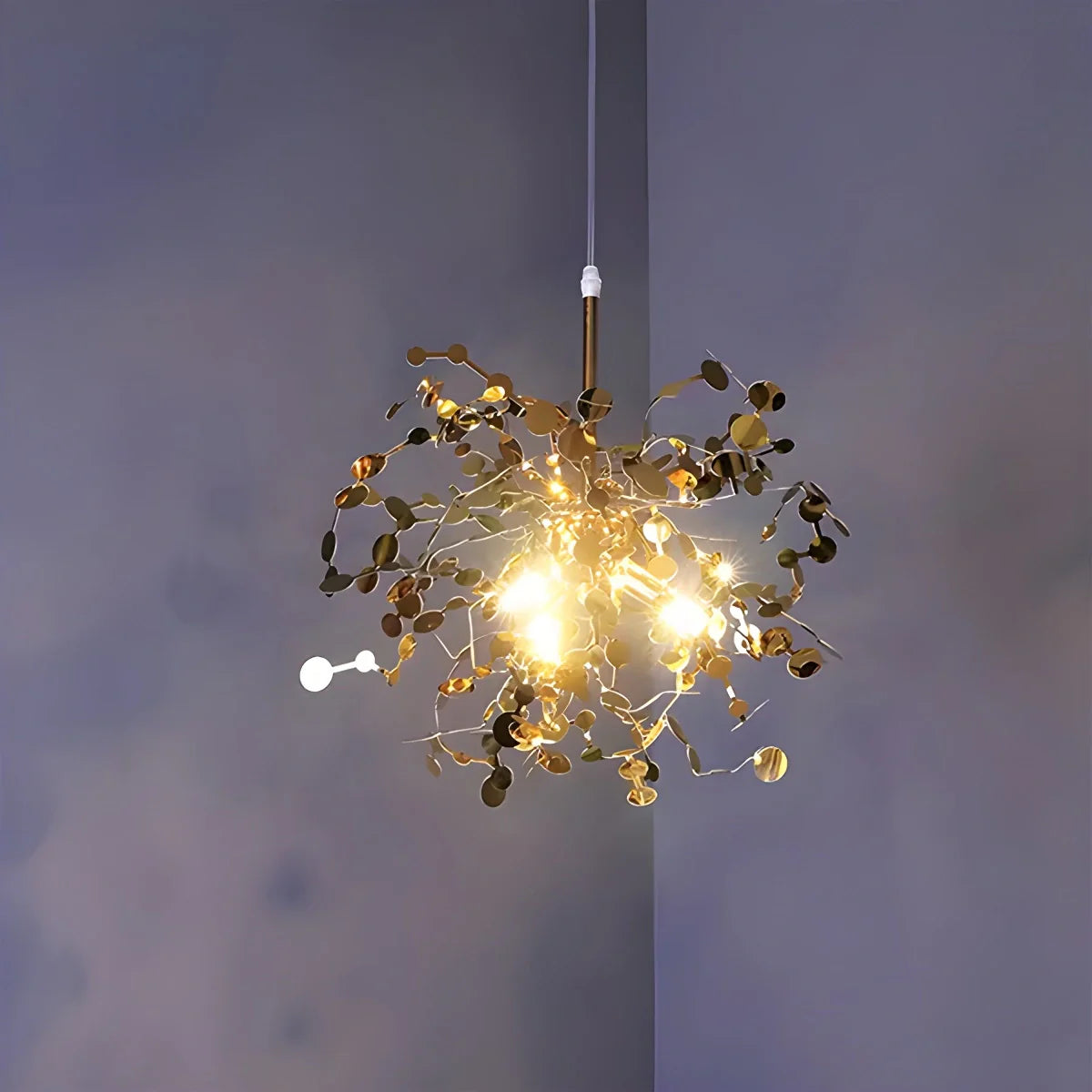 Ayato – Blatt Design Edelstahl-Hängeleuchte