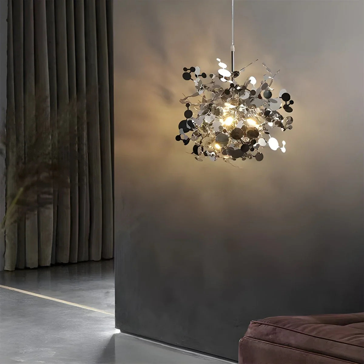 Ayato – Blatt Design Edelstahl-Hängeleuchte