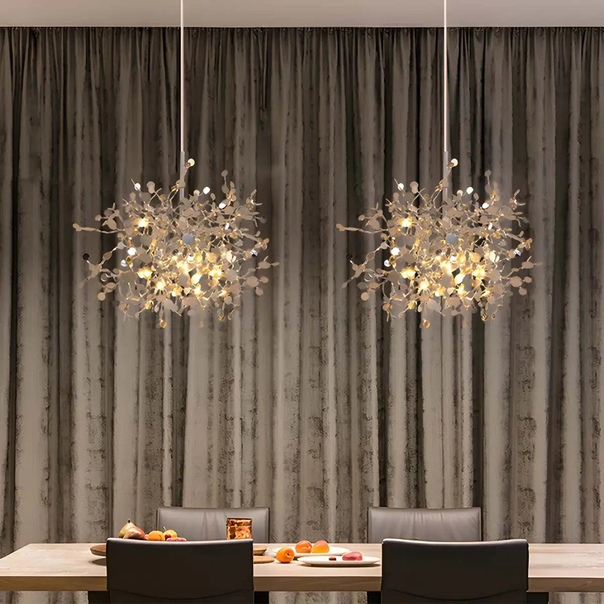 Ayato – Blatt Design Edelstahl-Hängeleuchte