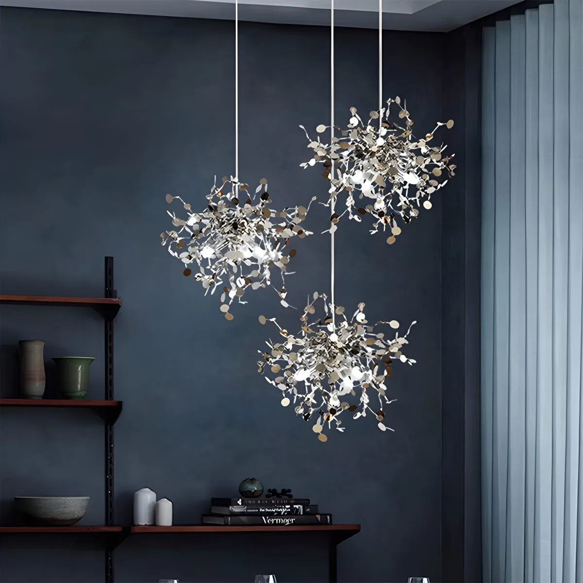 Ayato – Blatt Design Edelstahl-Hängeleuchte