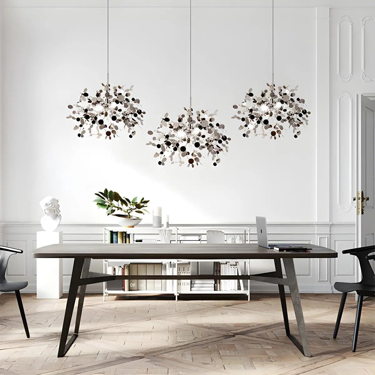 Ayato – Blatt Design Edelstahl-Hängeleuchte