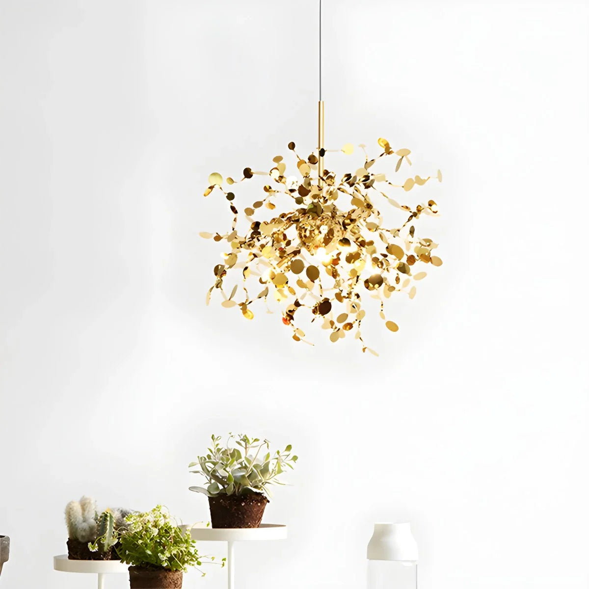 Ayato – Blatt Design Edelstahl-Hängeleuchte