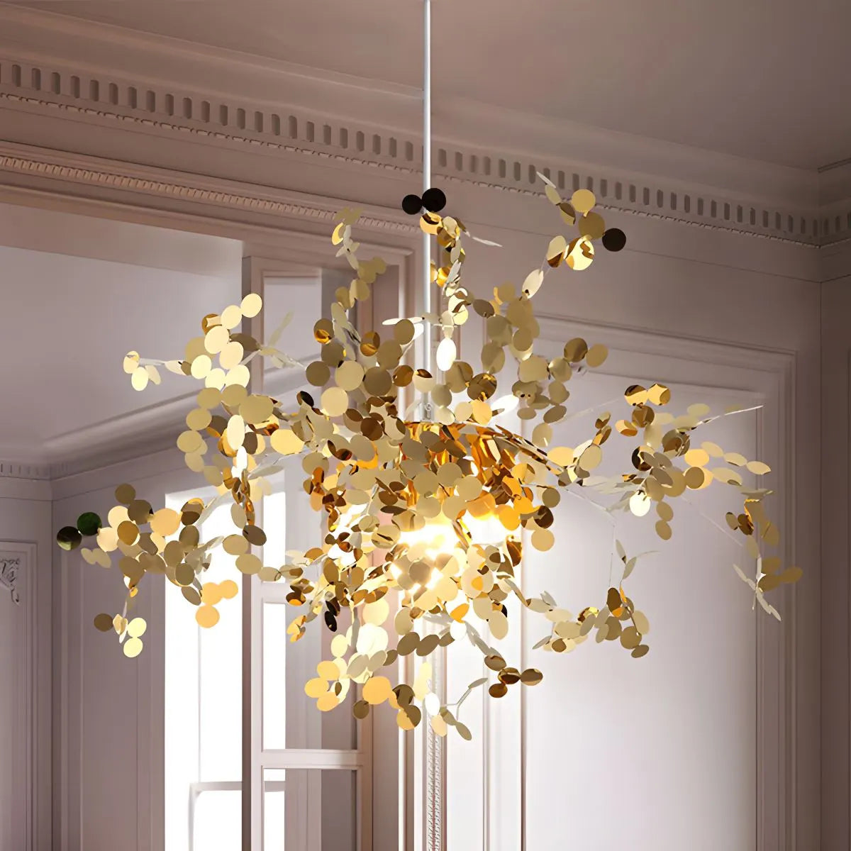 Ayato – Blatt Design Edelstahl-Hängeleuchte