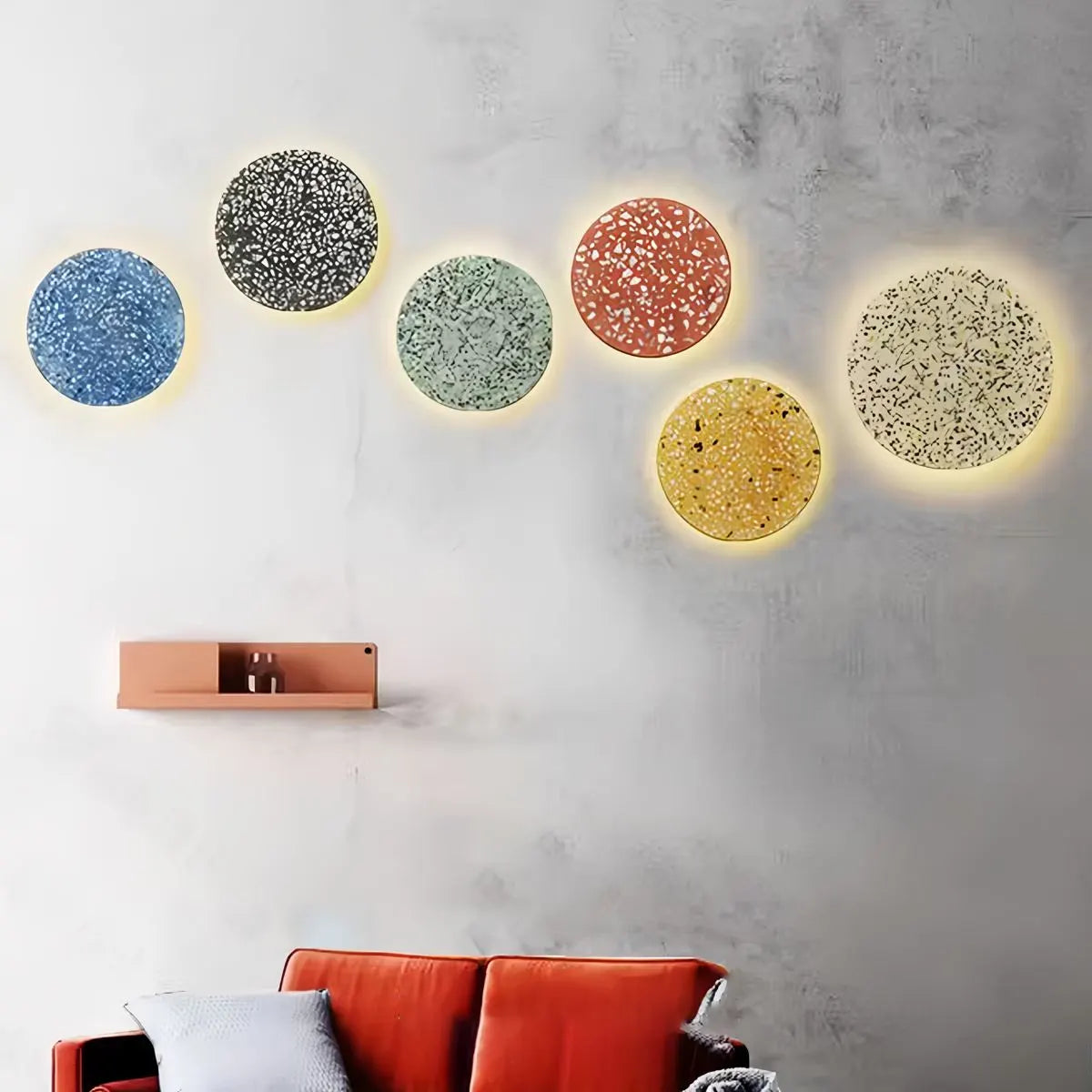 Yura – Nordische Terrazzo Wandlampe Rund
