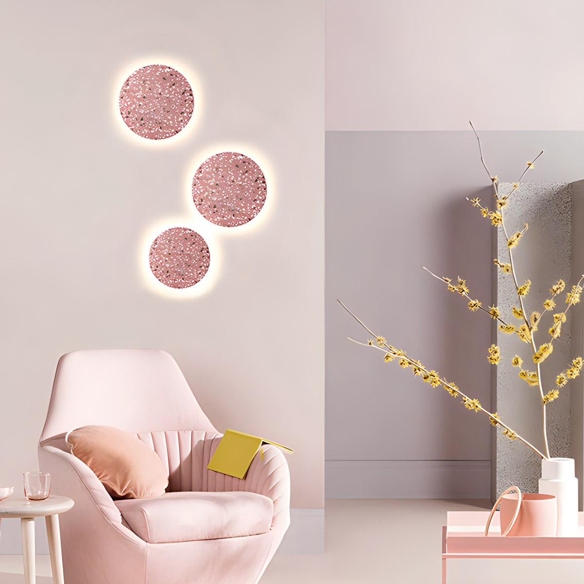 Yura – Nordische Terrazzo Wandlampe Rund