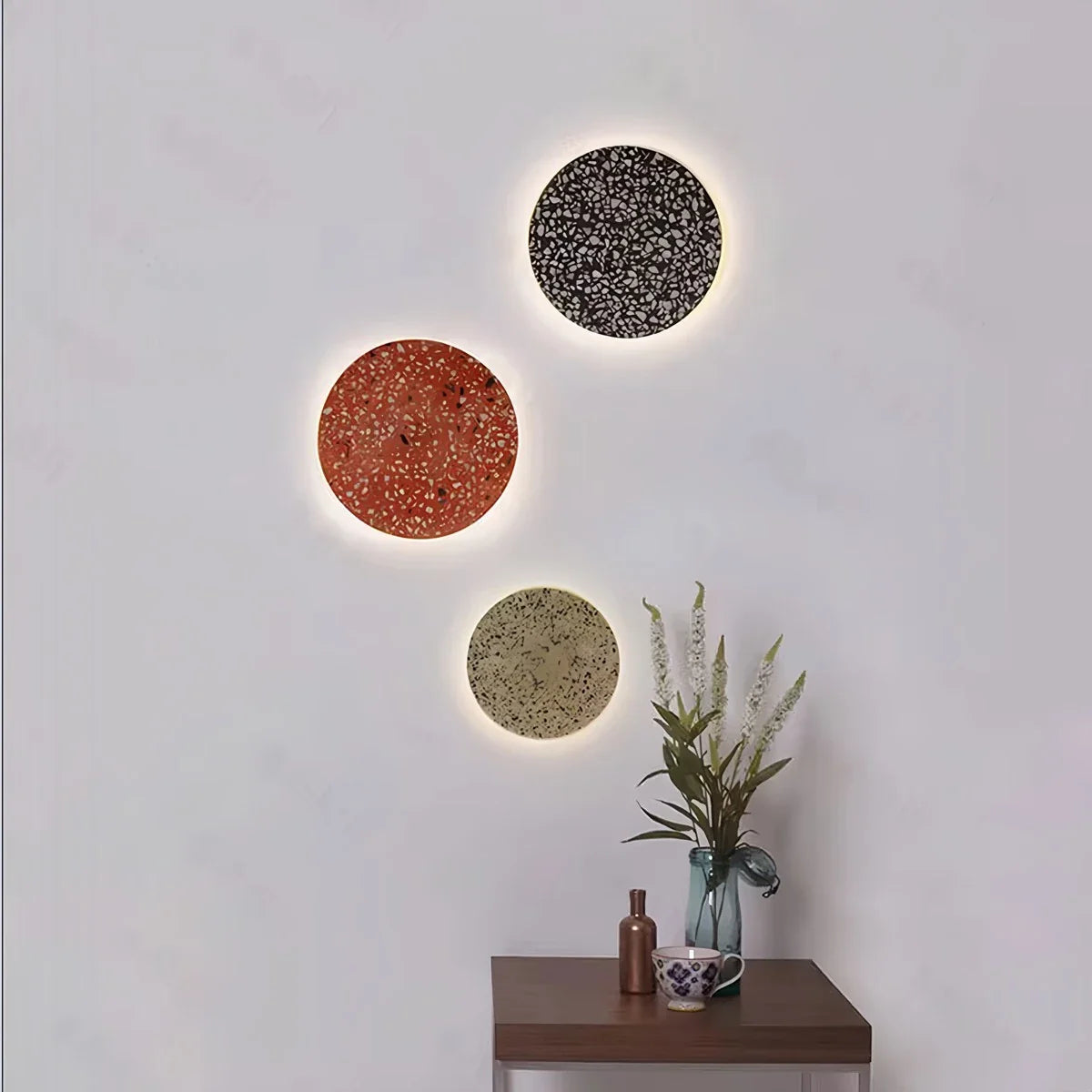 Yura – Nordische Terrazzo Wandlampe Rund