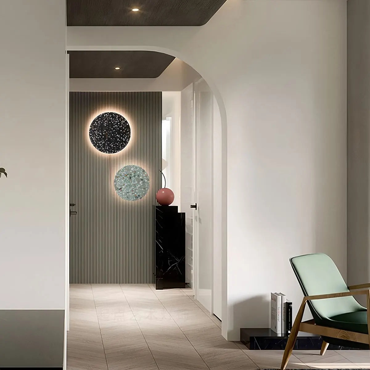 Yura – Nordische Terrazzo Wandlampe Rund