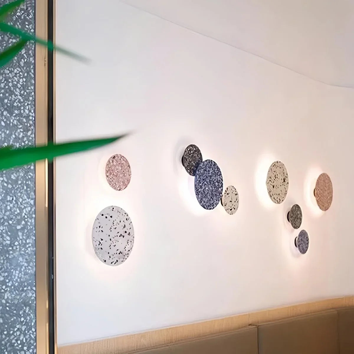 Yura – Nordische Terrazzo Wandlampe Rund