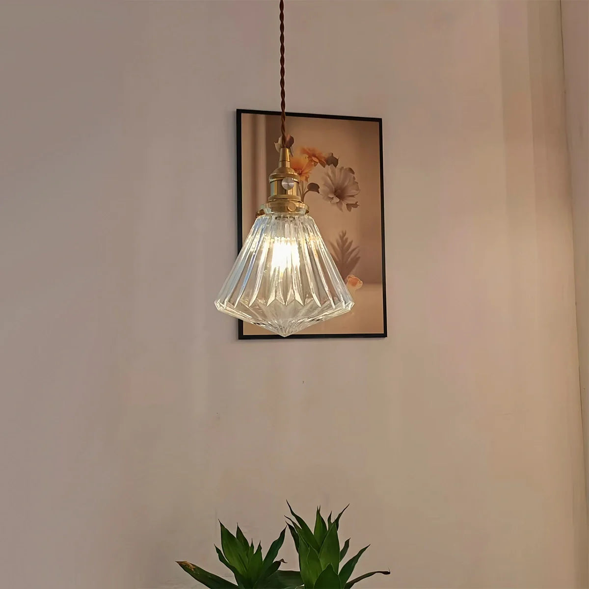 Hiroko – Retro Glas-Hängeleuchte