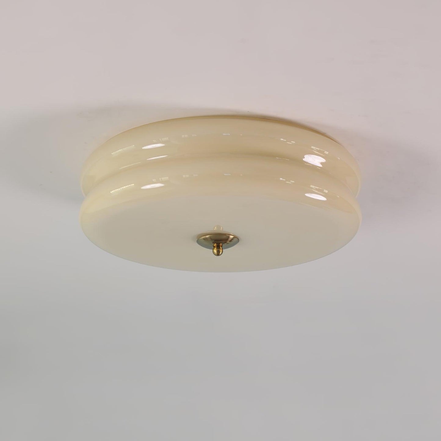 Elon – Schlichte Deckenlampe aus Glas in Creme