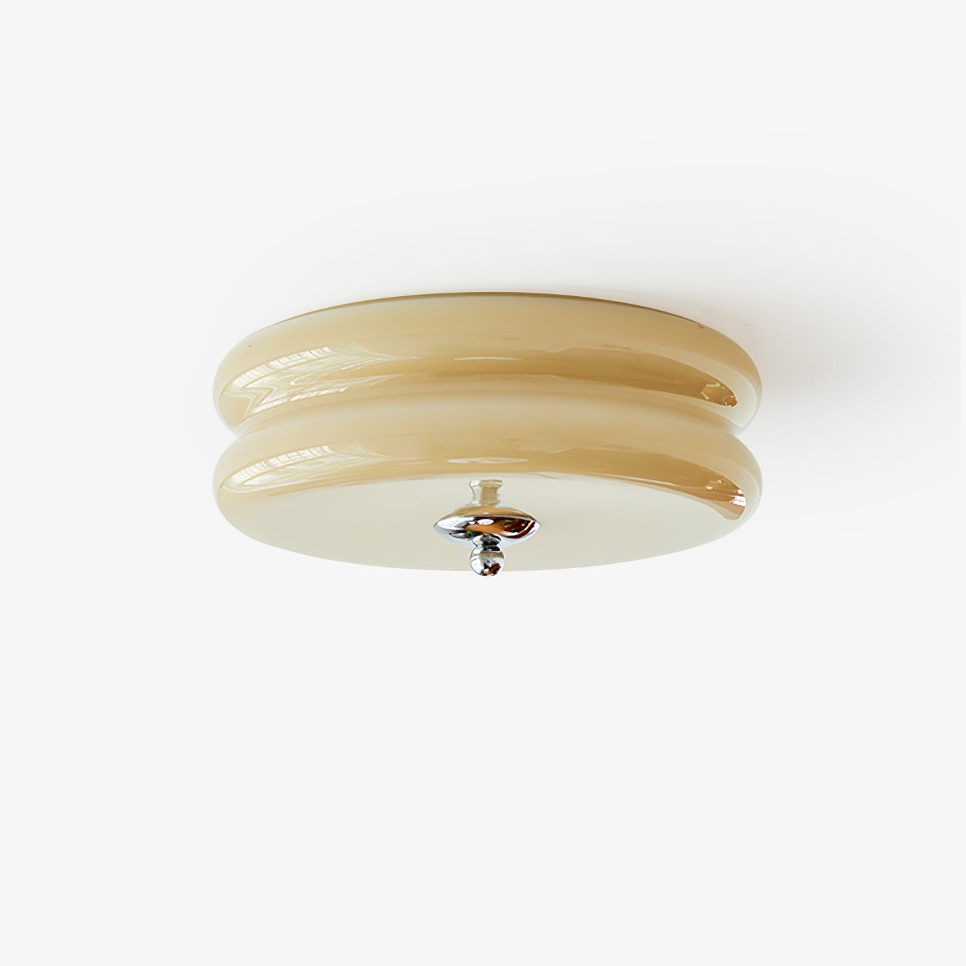 Elon – Schlichte Deckenlampe aus Glas in Creme