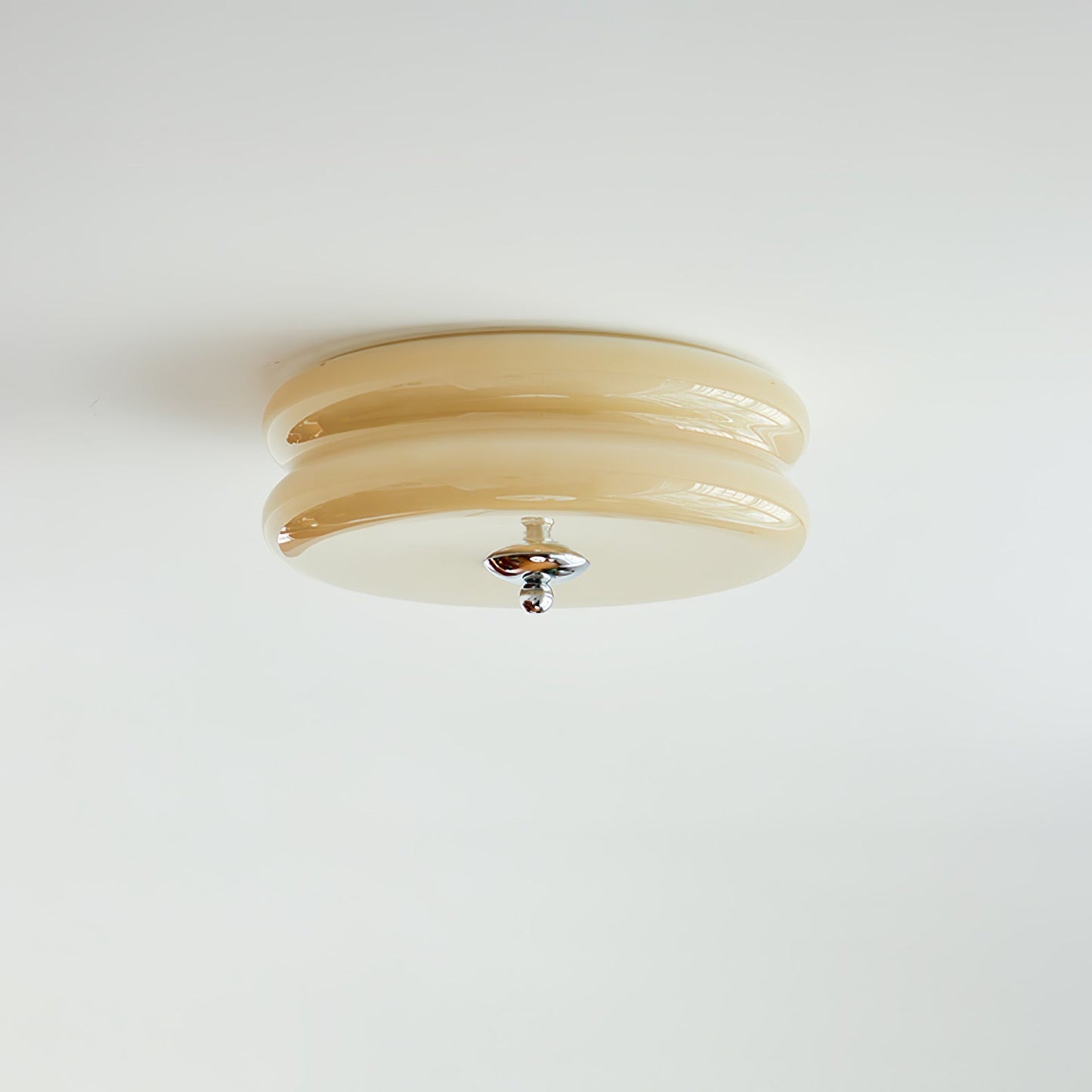 Elon – Schlichte Deckenlampe aus Glas in Creme