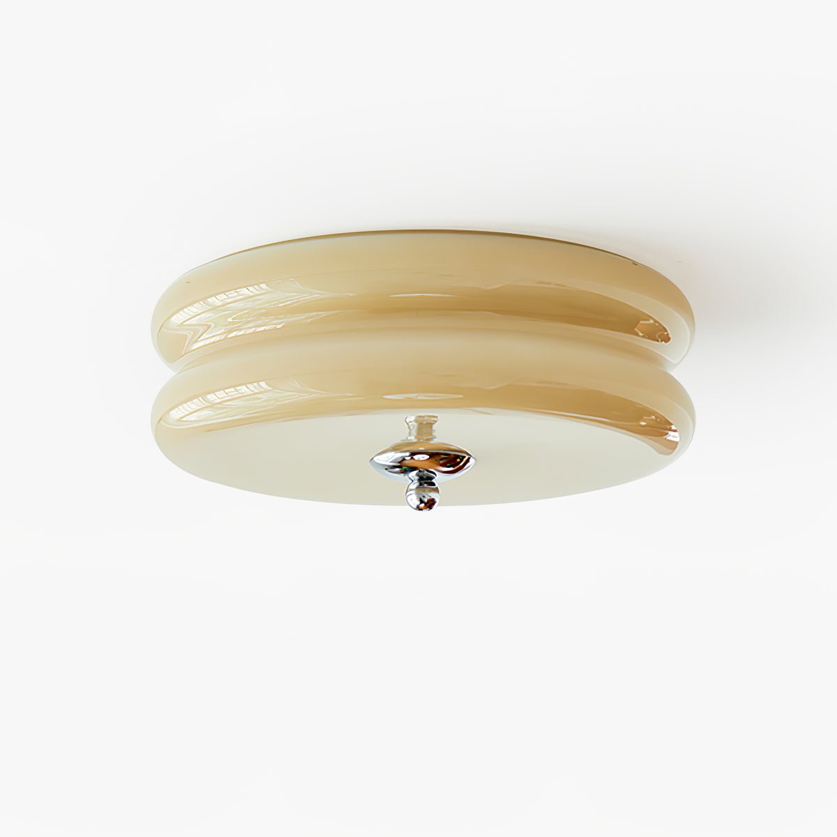 Elon – Schlichte Deckenlampe aus Glas in Creme