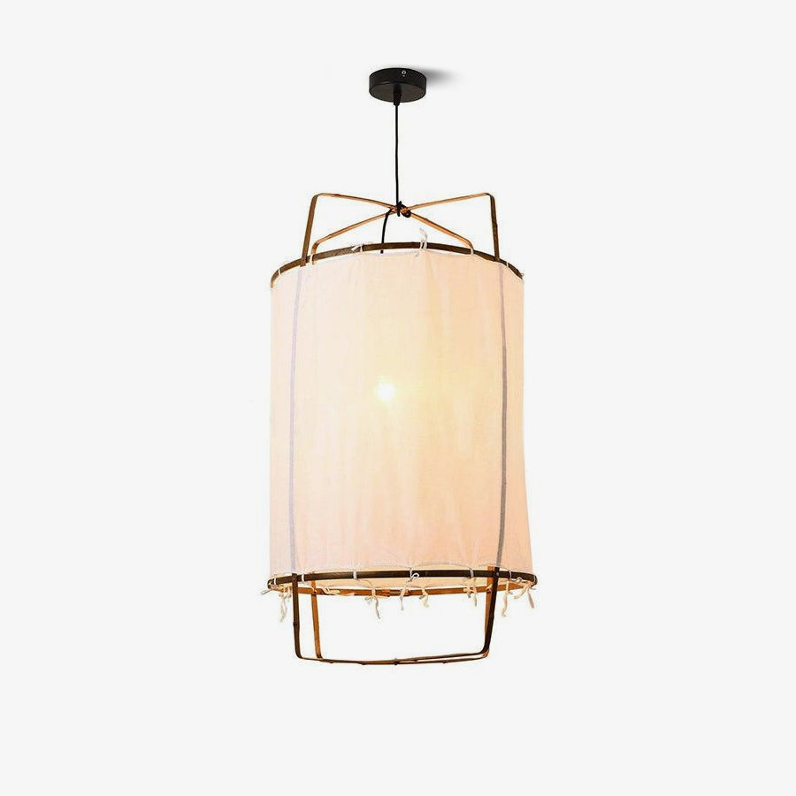 Asami – Design Pendelleuchte aus Leinen & Bambus