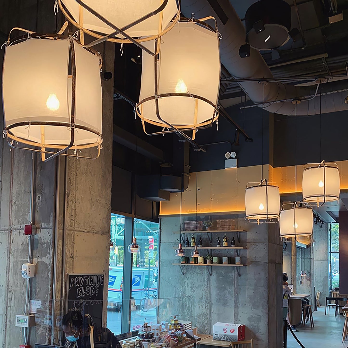 Asami – Design Pendelleuchte aus Leinen & Bambus