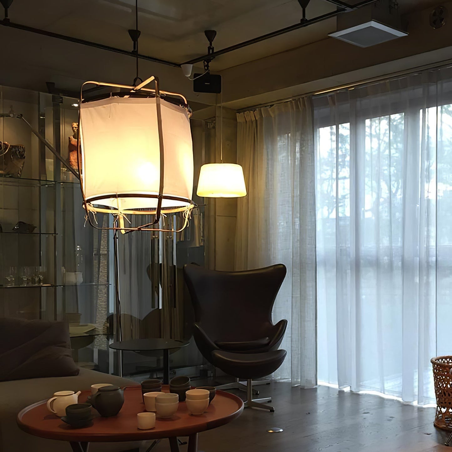 Asami – Design Pendelleuchte aus Leinen & Bambus