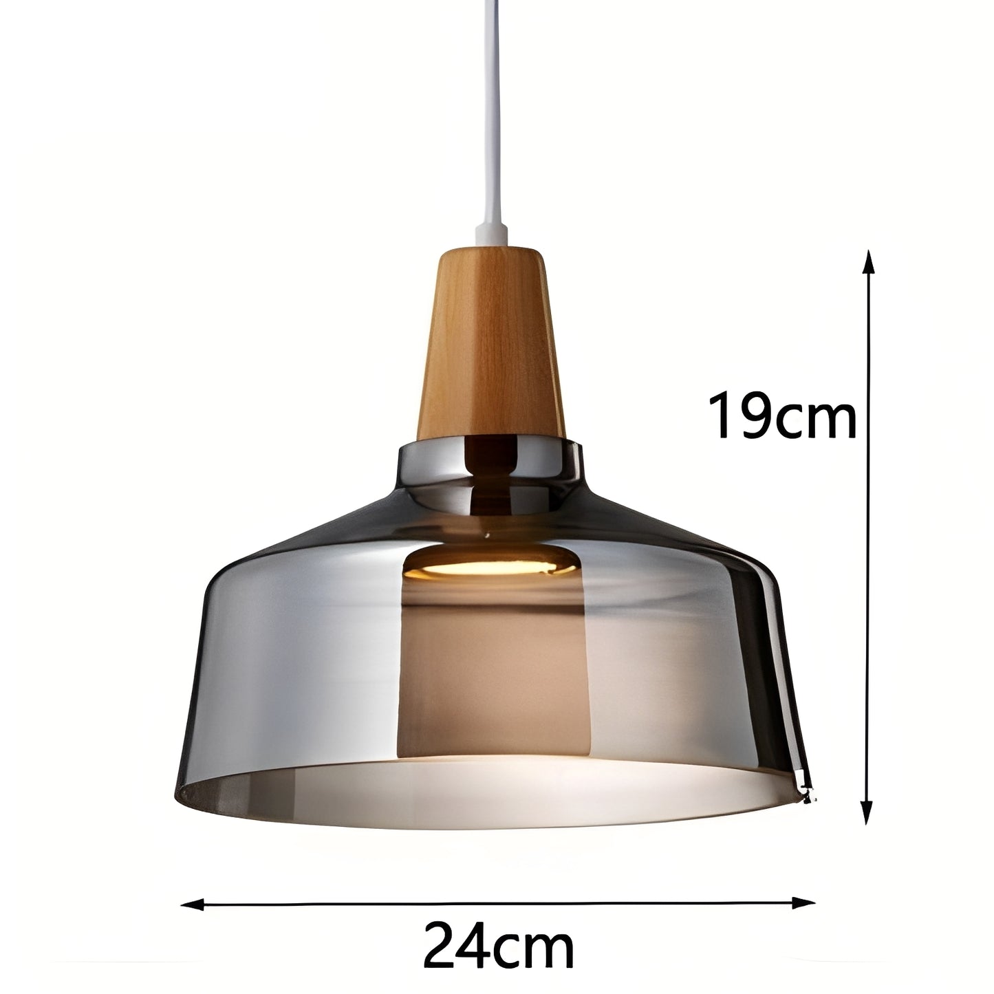 Nozomi – Antike Holz-Glas Pendelleuchte