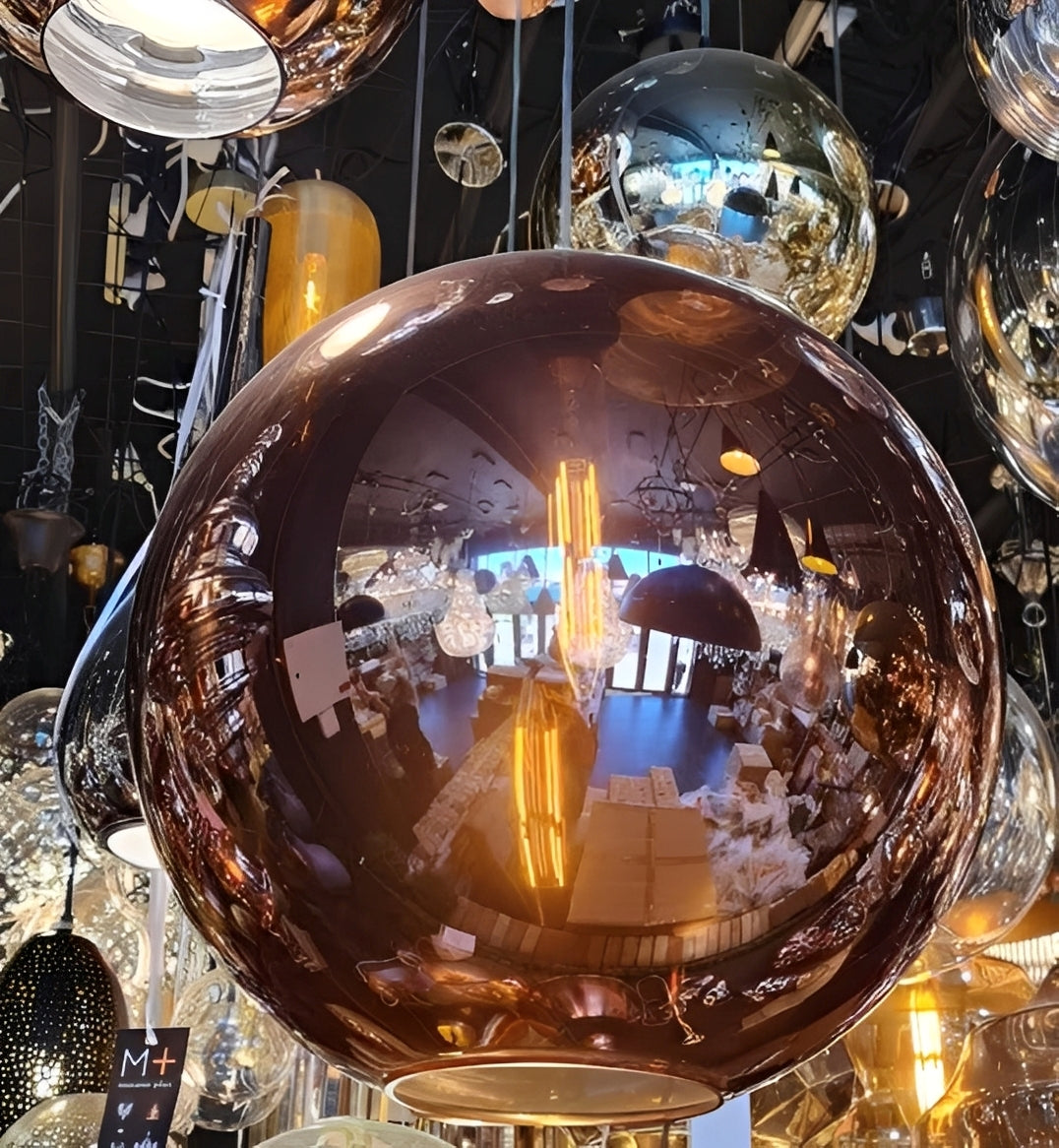 Orin – Runde Glas-Pendelleuchte