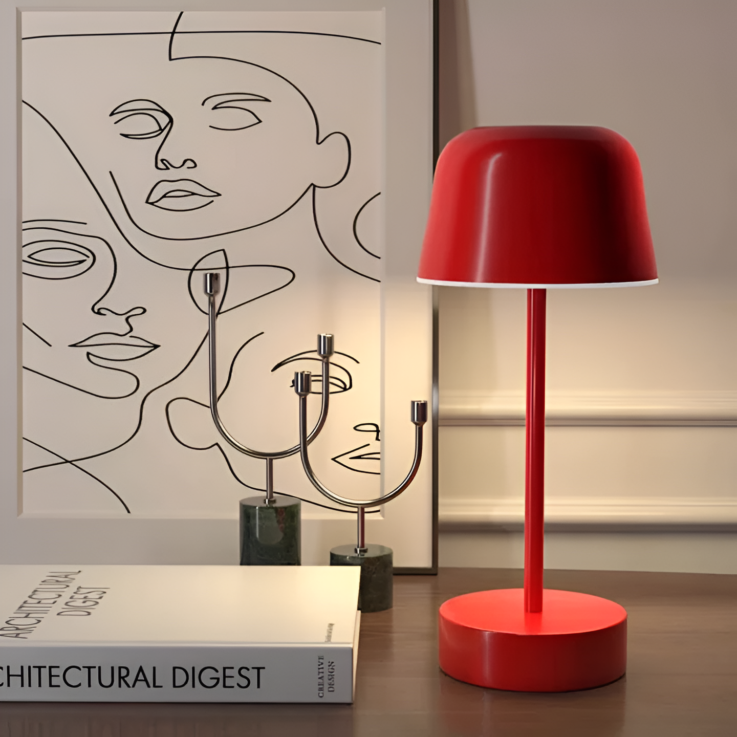 Retro – Kabellose Retro-Tischlampe mit LED-Farbwechsel