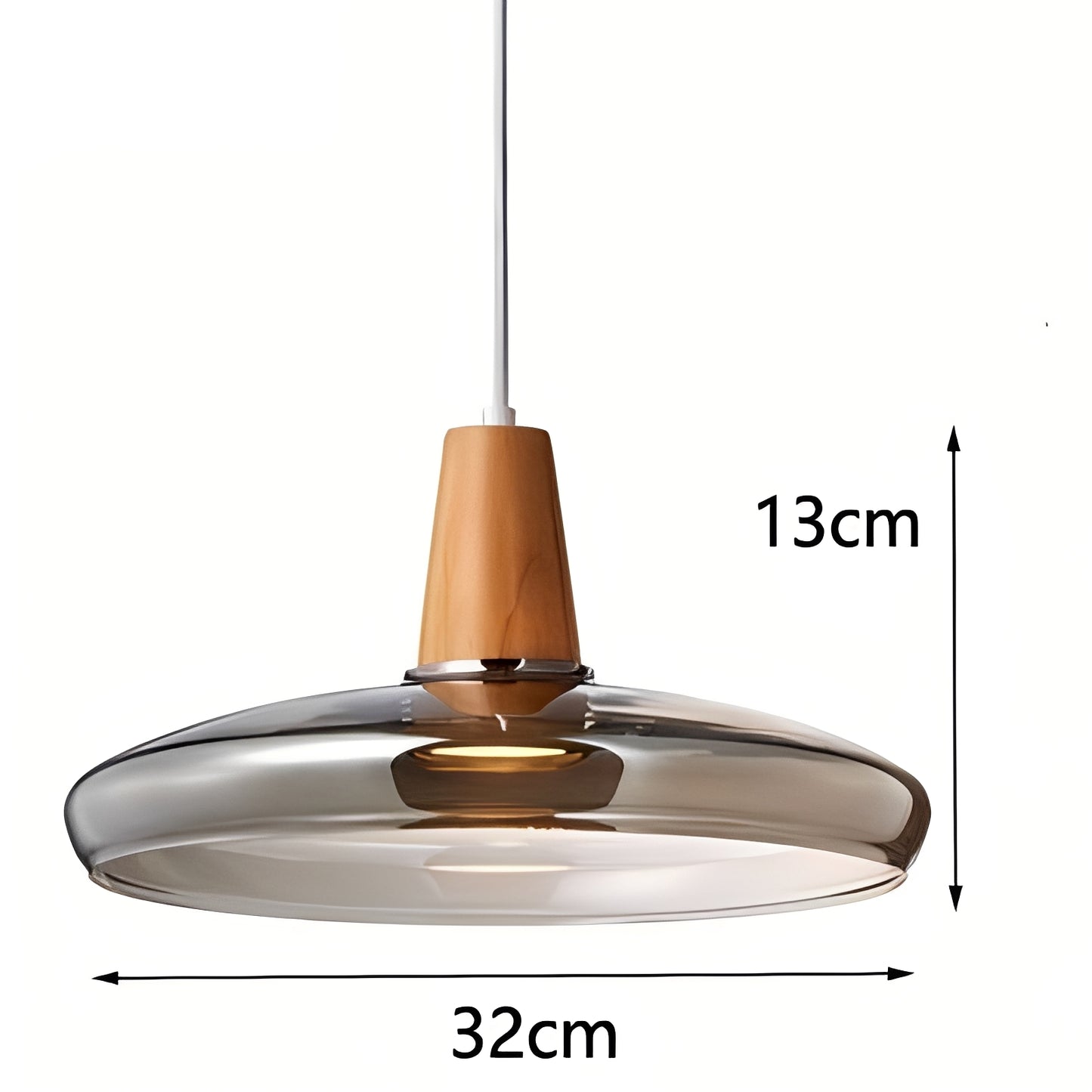 Nozomi – Antike Holz-Glas Pendelleuchte