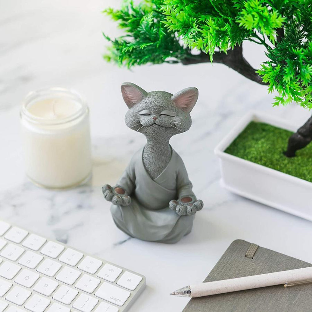Budhika – Meditierende Buddha-Katzenfigur