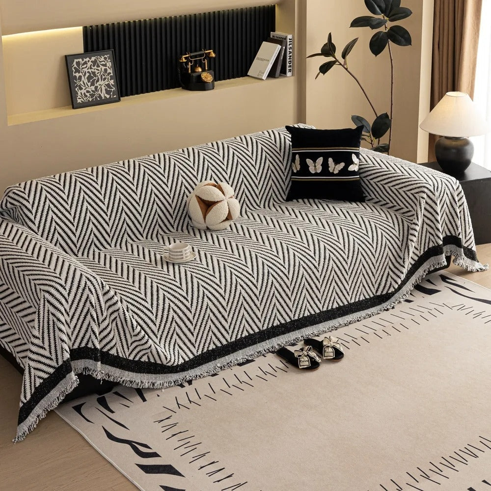 Marlene – Gestreifter Sofaschoner