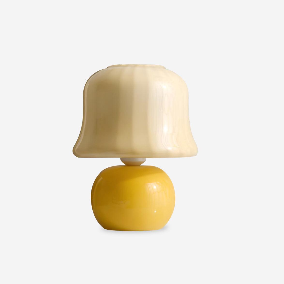 Lena – Tischlampe im Pilzdesign aus glasierter Glas