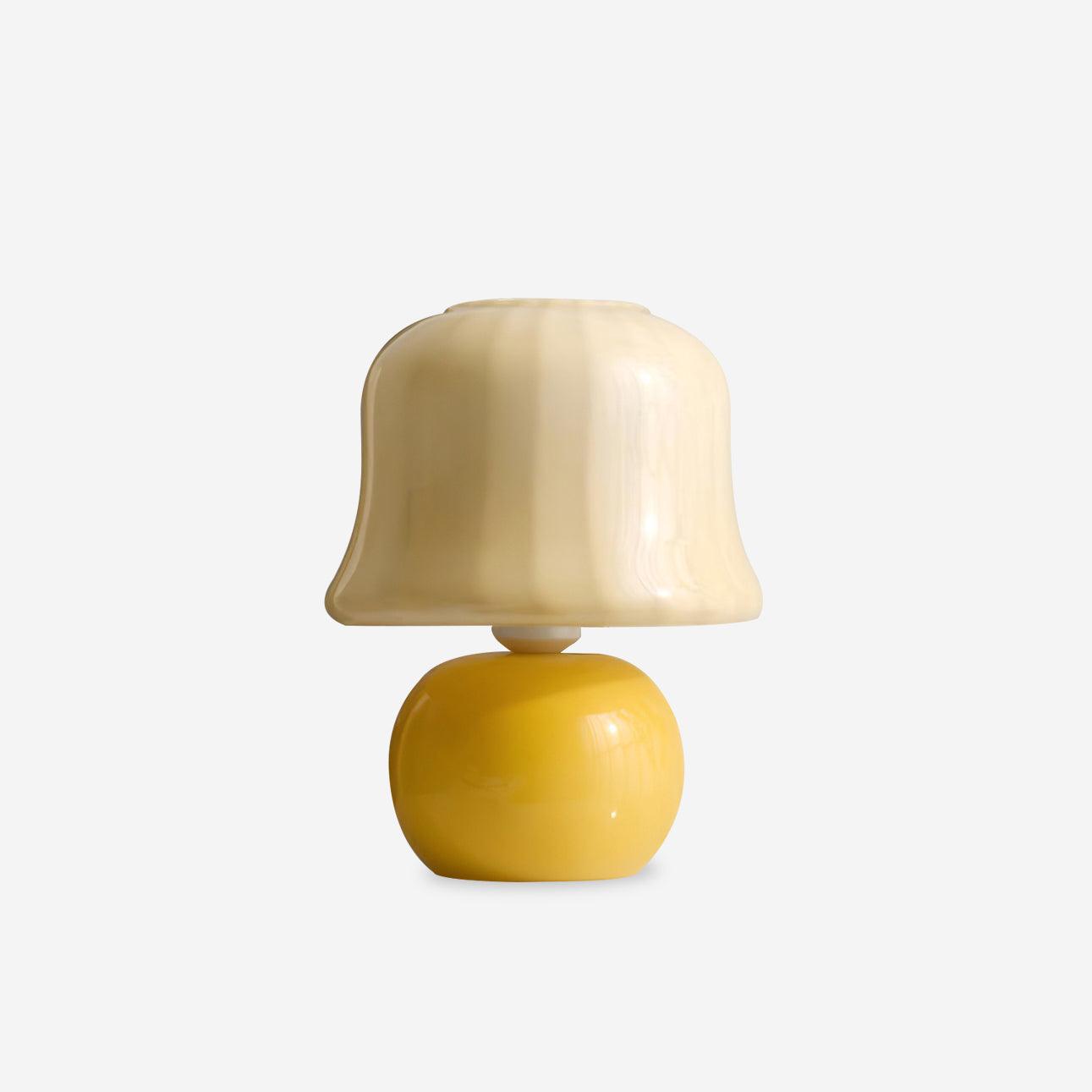 Lena – Tischlampe im Pilzdesign aus glasierter Glas