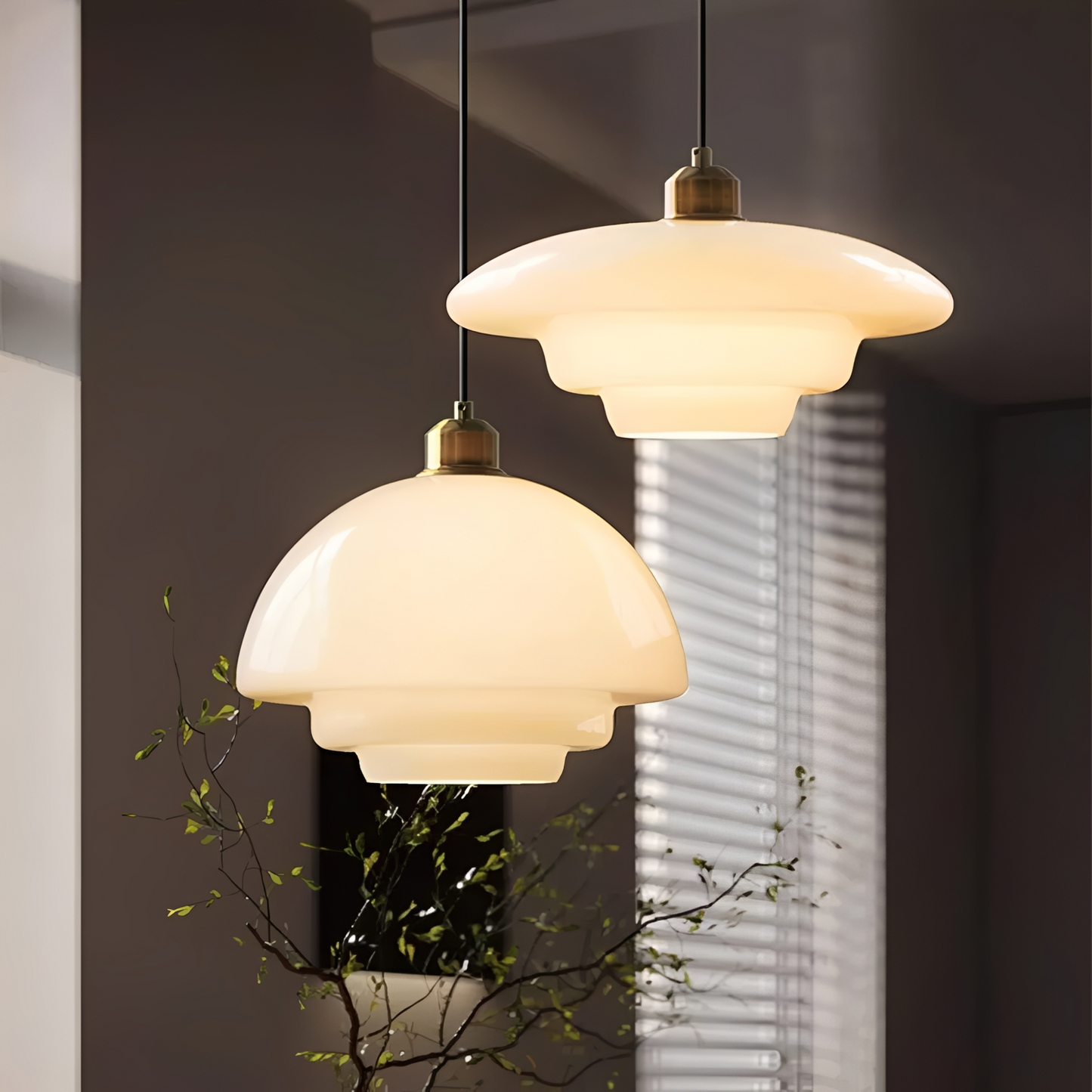 Hagen – Mid-Century Glas-Pendelleuchte