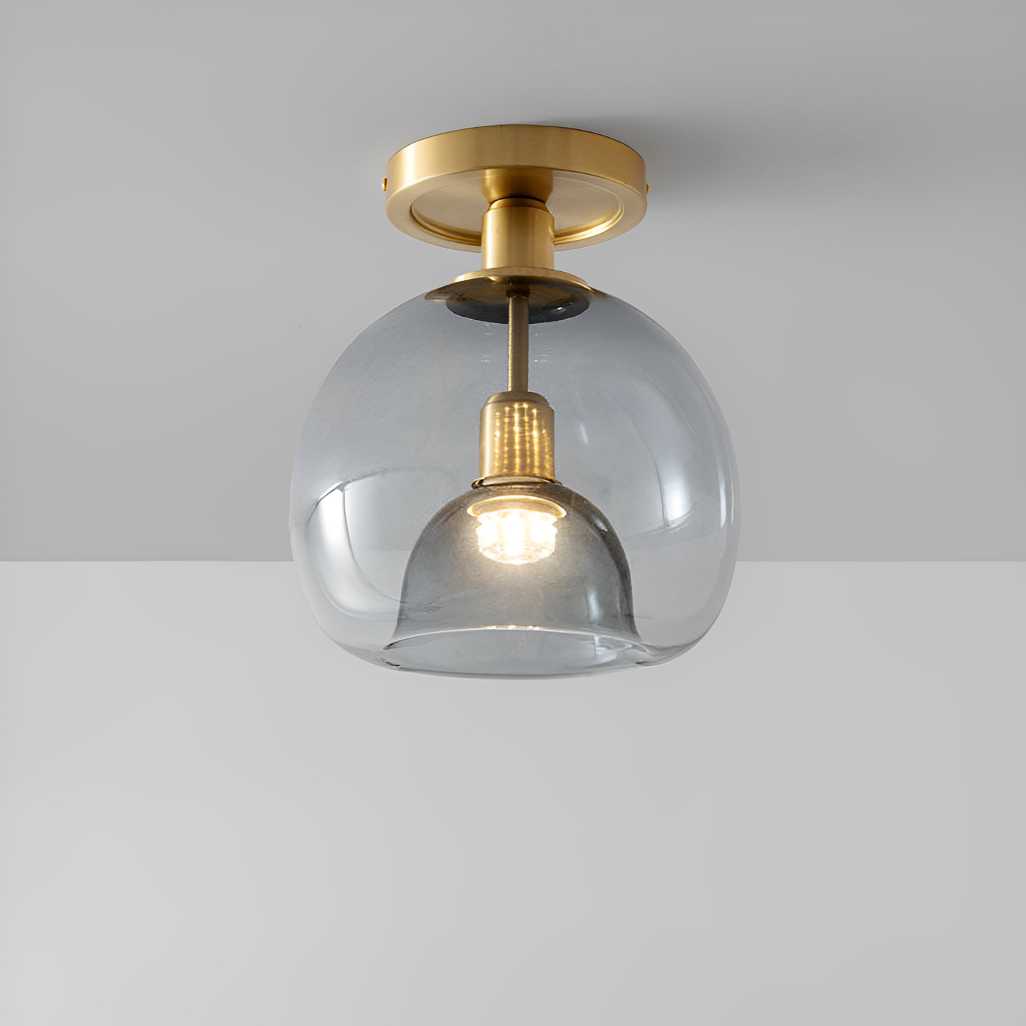 Glayra – Moderne Deckenleuchte mit grauem Glas für Flur und Wohnbereich