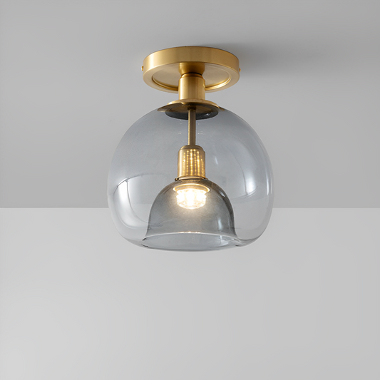 Glayra – Moderne Deckenleuchte mit grauem Glas für Flur und Wohnbereich