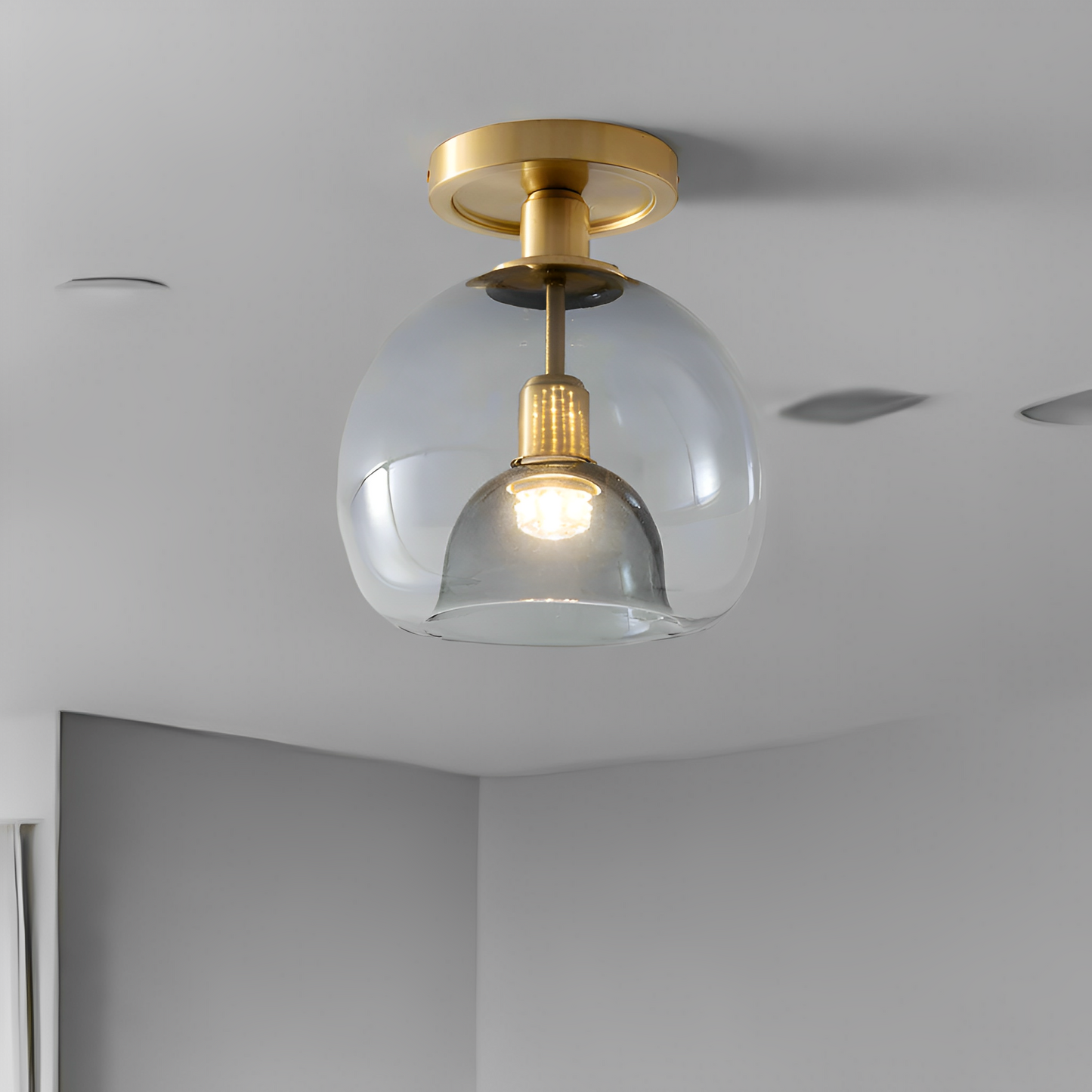 Glayra – Moderne Deckenleuchte mit grauem Glas für Flur und Wohnbereich