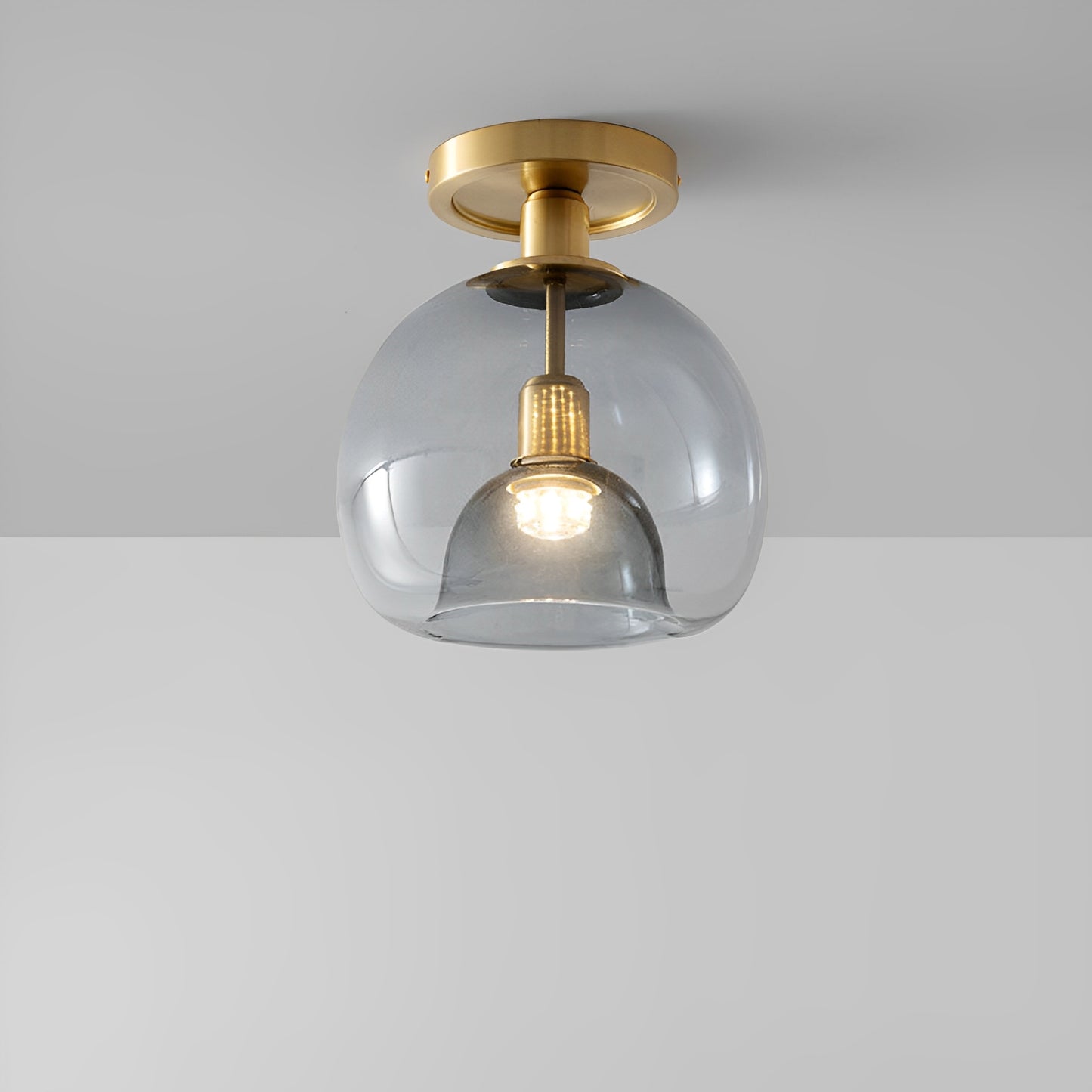 Glayra – Moderne Deckenleuchte mit grauem Glas für Flur und Wohnbereich