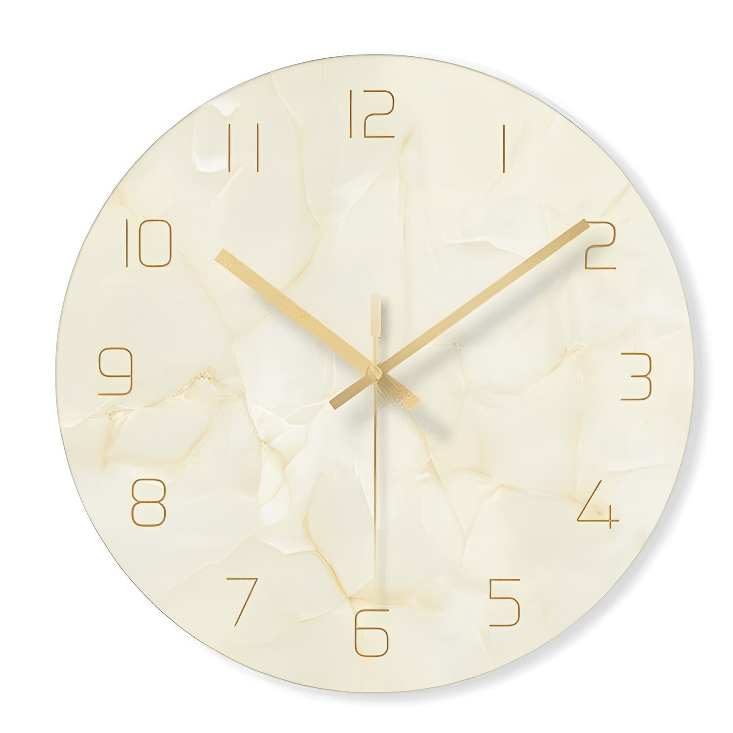 Marbela – Nordische Glas-Wanduhr mit Marmoroptik