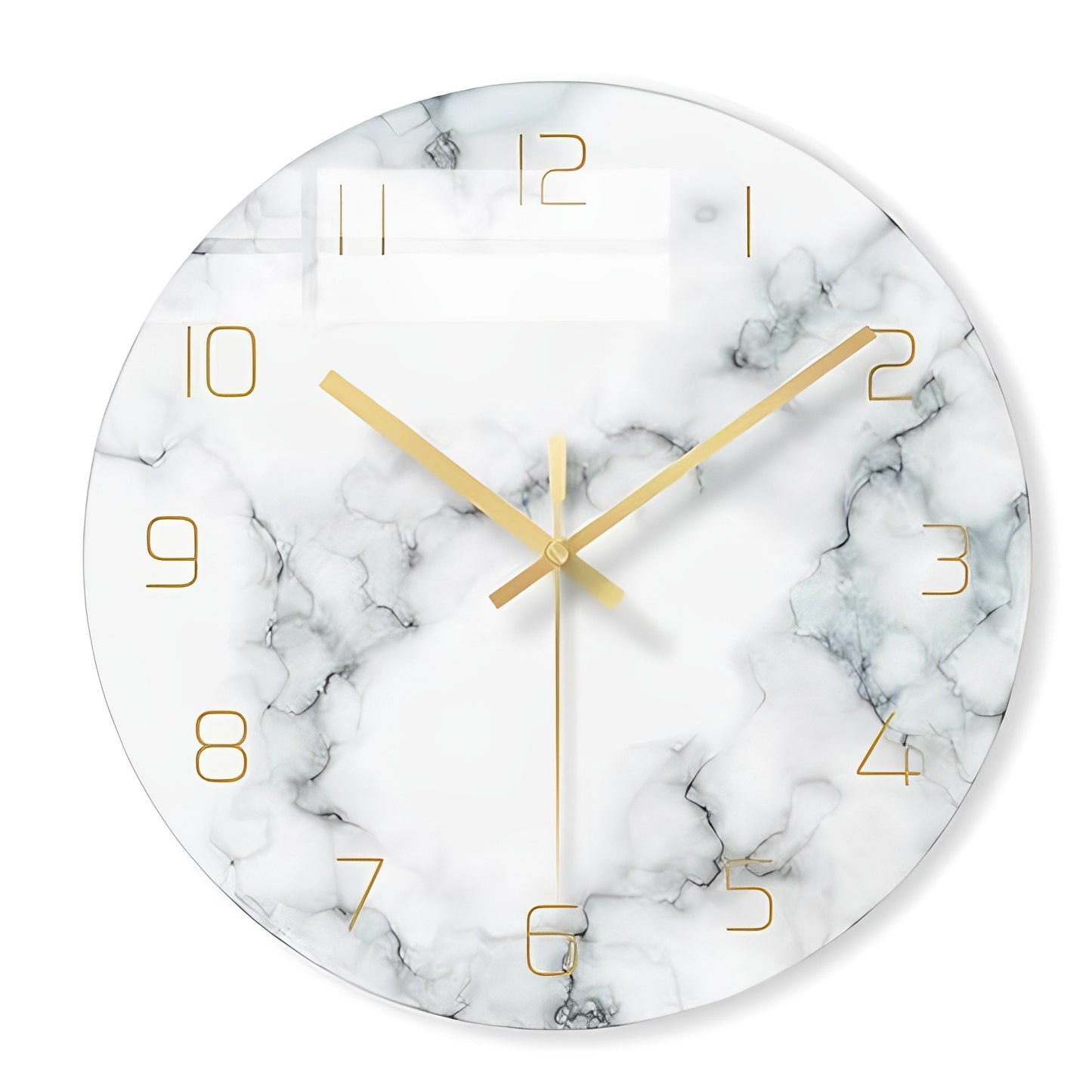 Marbela – Nordische Glas-Wanduhr mit Marmoroptik