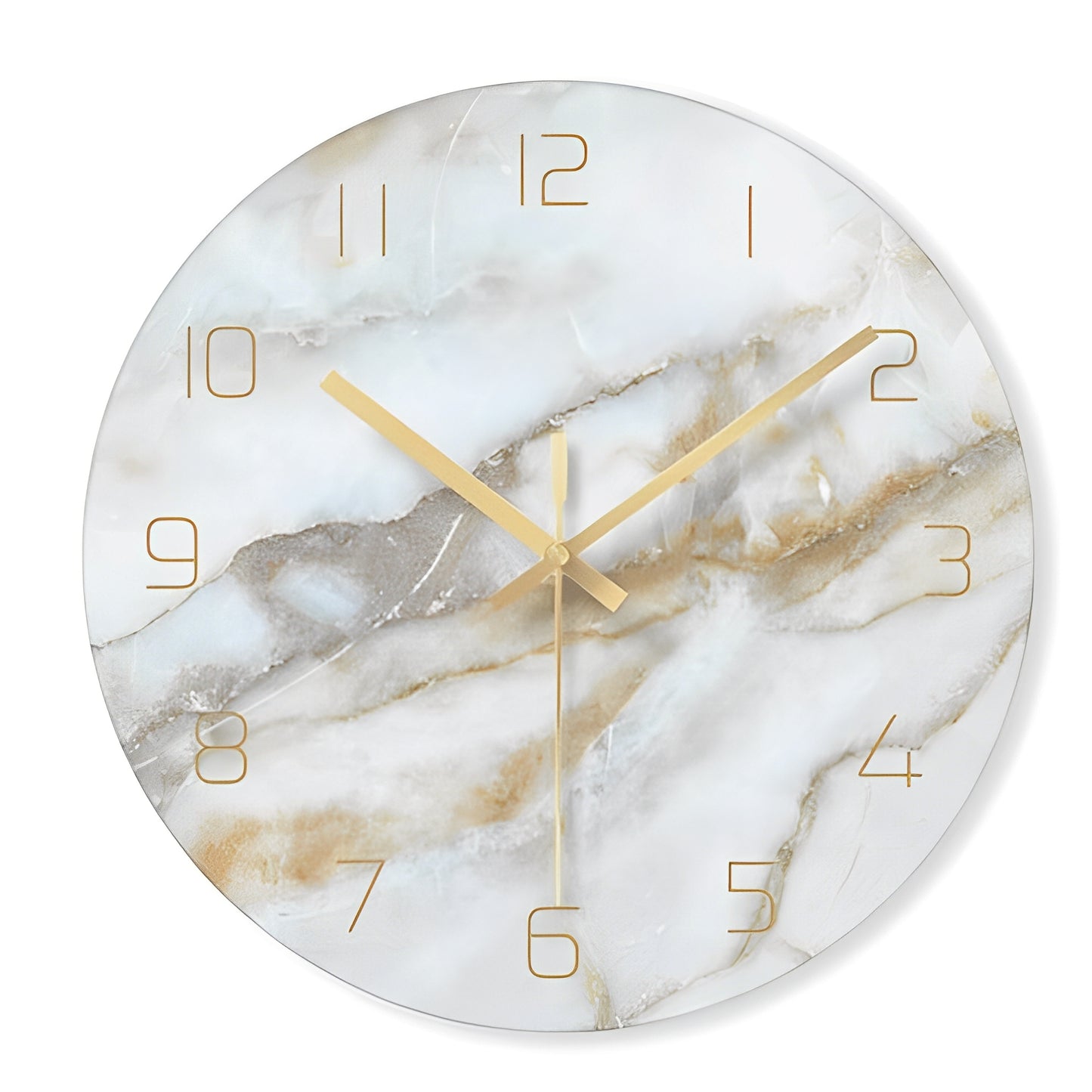 Marbela – Nordische Glas-Wanduhr mit Marmoroptik