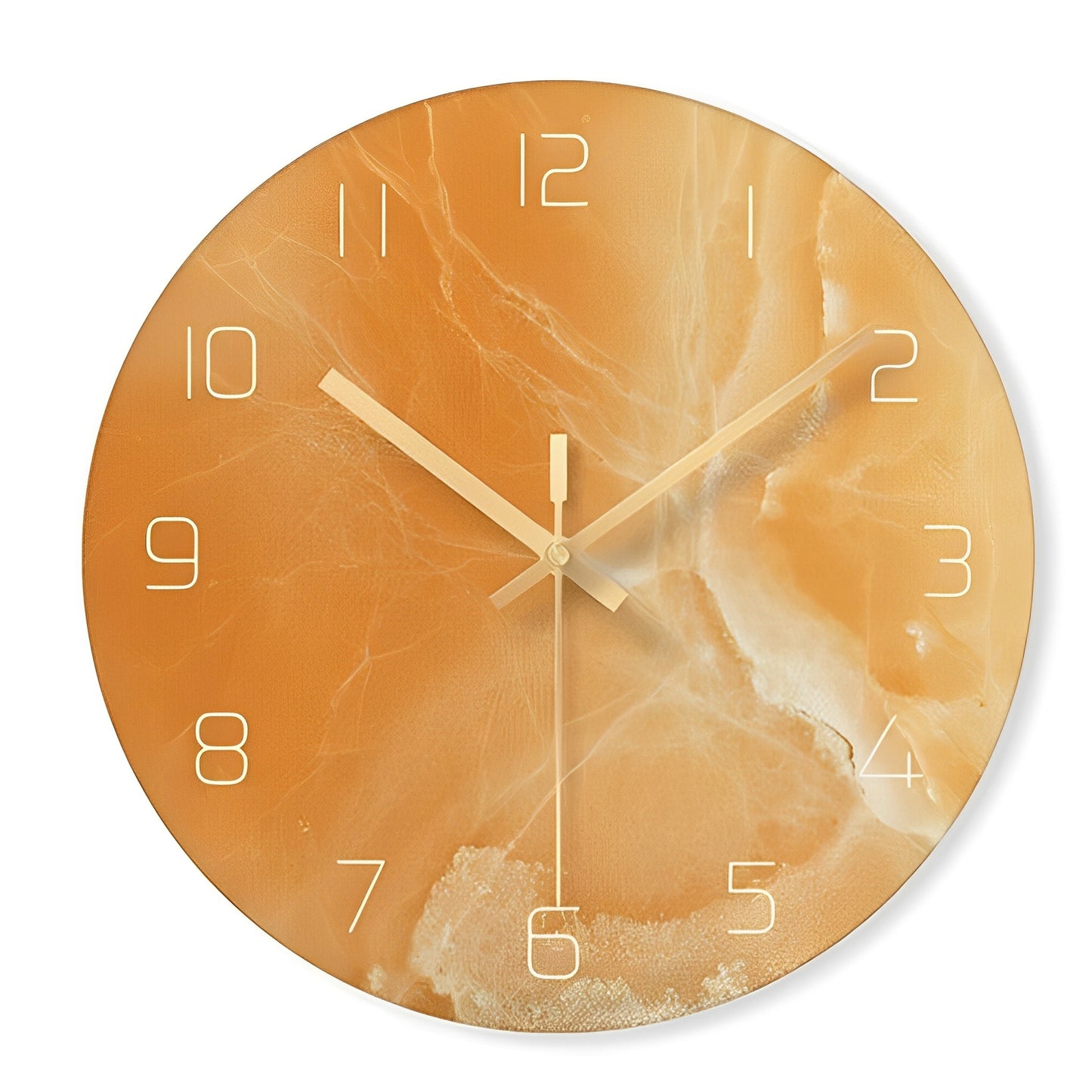 Marbela – Nordische Glas-Wanduhr mit Marmoroptik