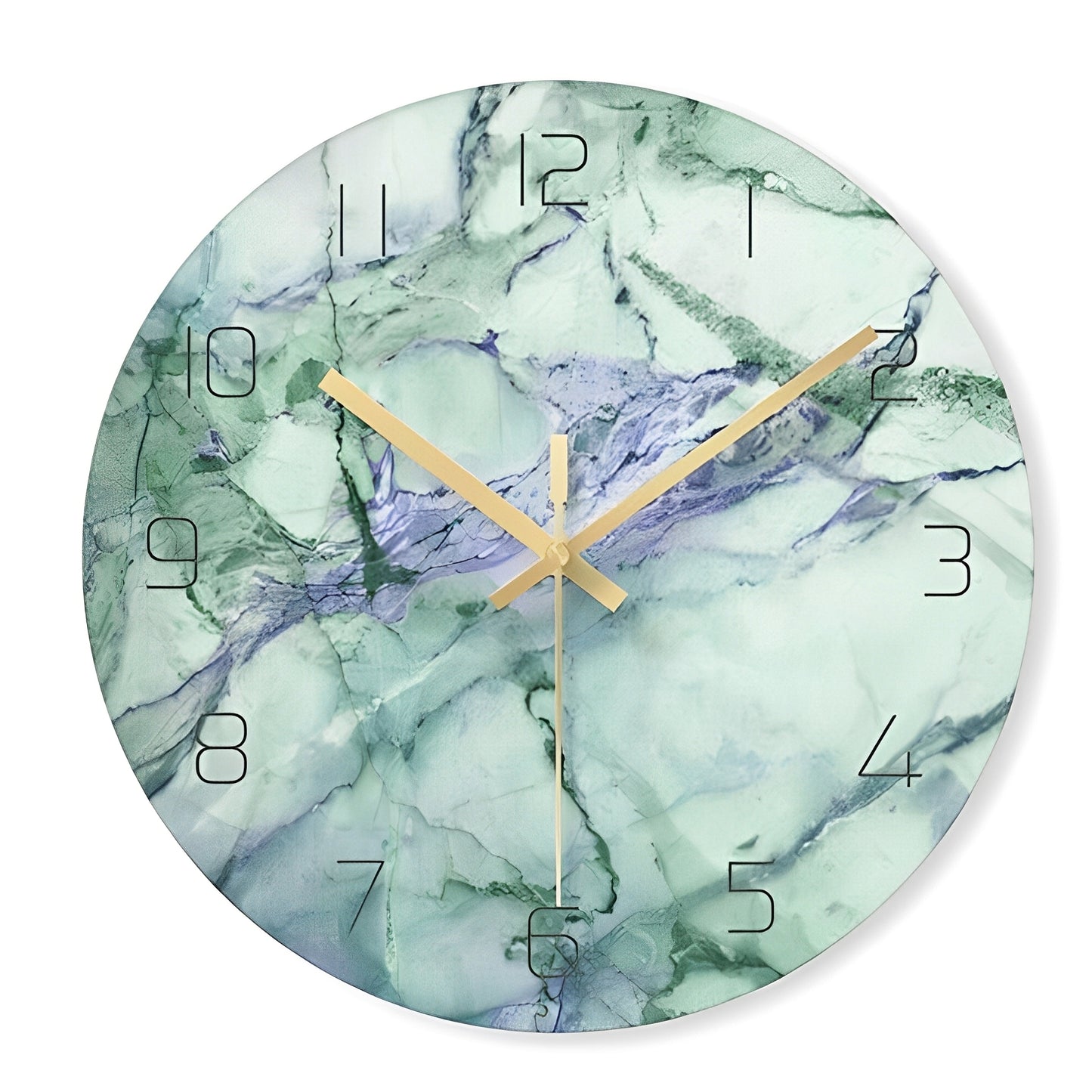 Marbela – Nordische Glas-Wanduhr mit Marmoroptik