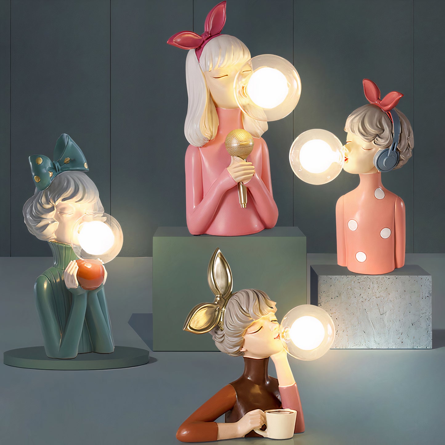 Mavie – Nordische Bubble Girl Tischlampe