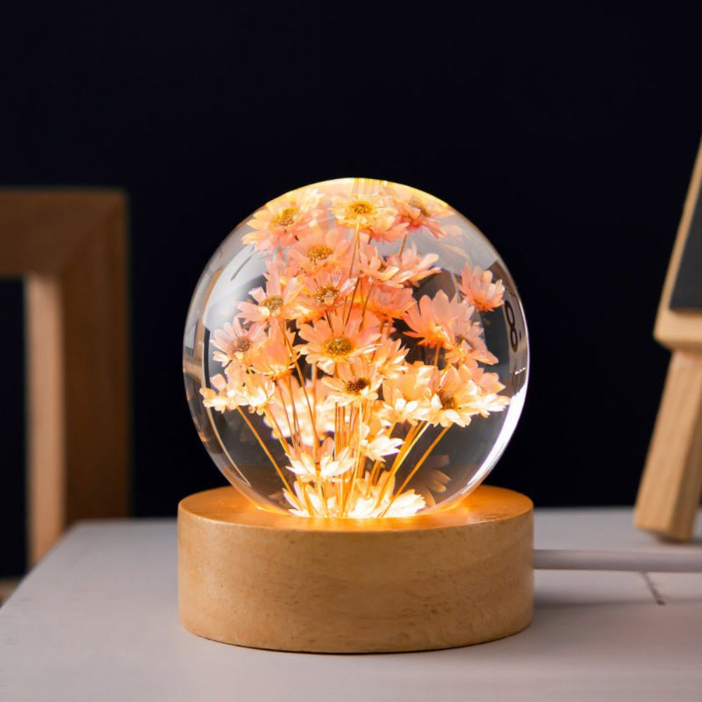 Linda – Luminous Blumen Kristallkugel