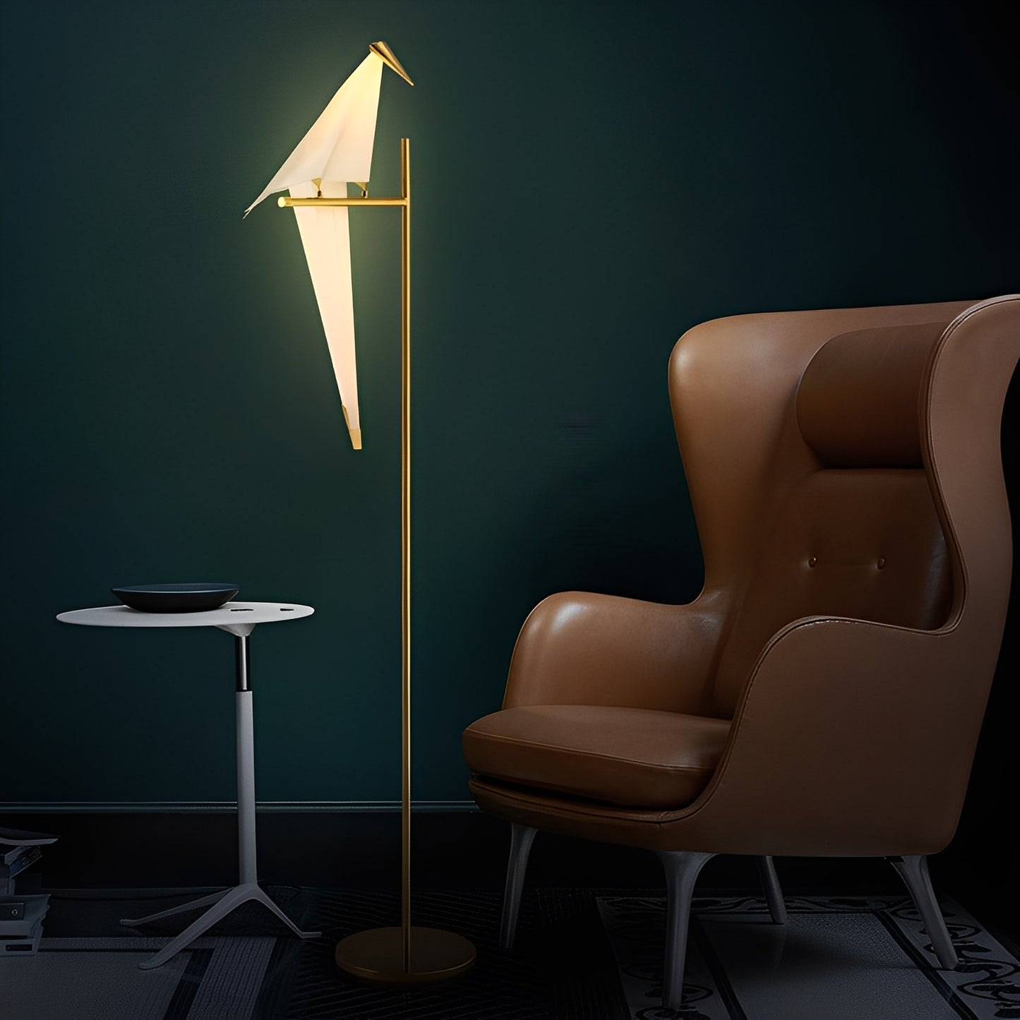 Origa – Postmoderne Tischlampe im Kranich-Design