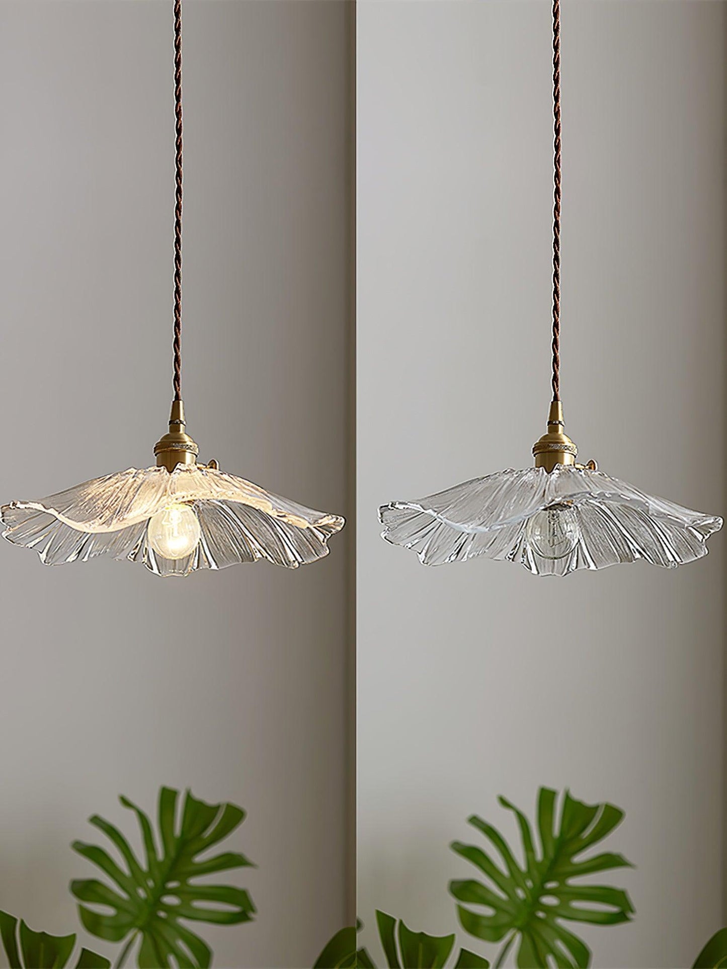 Aki – Eleganter Messing-Glas-Kronleuchter