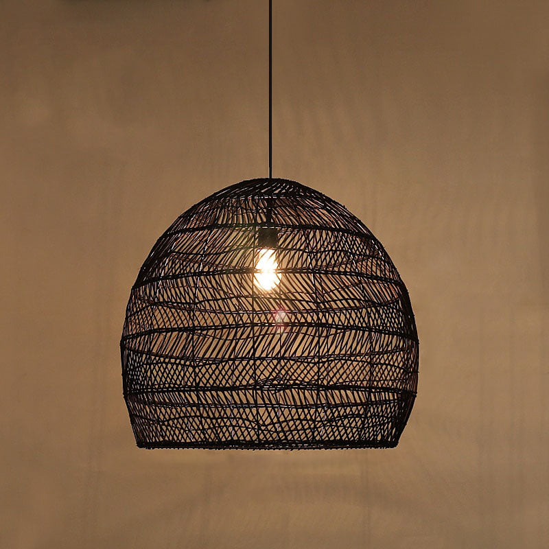 Hinode – Japanische Bambus-Rattan Pendelleuchte